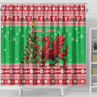 Wales Christmas Shower Curtain Welsh Dragon Nadolig Llawen