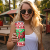 Wales Christmas Skinny Tumbler Welsh Dragon Nadolig Llawen - Wonder Print Shop