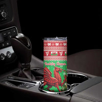 Wales Christmas Skinny Tumbler Welsh Dragon Nadolig Llawen - Wonder Print Shop