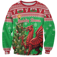 Wales Christmas Sweatshirt Welsh Dragon Nadolig Llawen - Wonder Print Shop