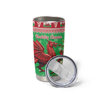 Wales Christmas Tumbler Cup Welsh Dragon Nadolig Llawen - Wonder Print Shop
