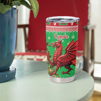 Wales Christmas Tumbler Cup Welsh Dragon Nadolig Llawen - Wonder Print Shop
