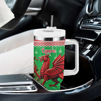 Wales Christmas Tumbler With Handle Welsh Dragon Nadolig Llawen - Wonder Print Shop