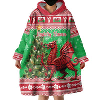 Wales Christmas Wearable Blanket Hoodie Welsh Dragon Nadolig Llawen - Wonder Print Shop