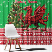 Wales Christmas Window Curtain Welsh Dragon Nadolig Llawen - Wonder Print Shop