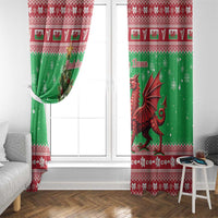 Wales Christmas Window Curtain Welsh Dragon Nadolig Llawen - Wonder Print Shop