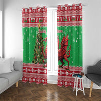 Wales Christmas Window Curtain Welsh Dragon Nadolig Llawen - Wonder Print Shop