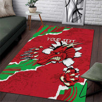 Personalised Wales Area Rug Welsh Dragon - Wonder Print Shop