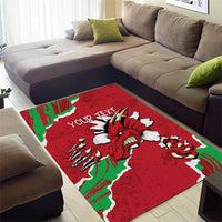 Personalised Wales Area Rug Welsh Dragon - Wonder Print Shop