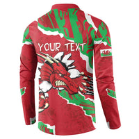 Personalised Wales Button Sweatshirt Welsh Dragon - Wonder Print Shop