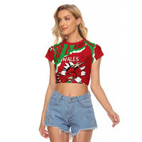 Personalised Wales Raglan Cropped T Shirt Welsh Dragon - Wonder Print Shop