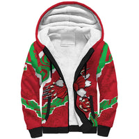 Personalised Wales Sherpa Hoodie Welsh Dragon - Wonder Print Shop