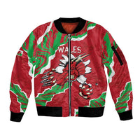 Personalised Wales Sleeve Zip Bomber Jacket Welsh Dragon - Wonder Print Shop