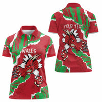 Personalised Wales Women Polo Shirt Welsh Dragon - Wonder Print Shop