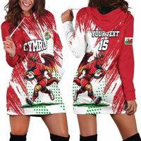 Wales Rugby Custom Hoodie Dress Welsh Dragon Mascot - Wonder Print Shop