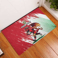 Wales Rugby Custom Rubber Doormat Welsh Dragon Mascot - Wonder Print Shop