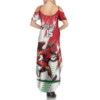 Wales Rugby Custom Summer Maxi Dress Welsh Dragon Mascot - Wonder Print Shop