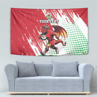 Wales Rugby Custom Tapestry Welsh Dragon Mascot - Wonder Print Shop
