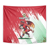 Wales Rugby Custom Tapestry Welsh Dragon Mascot - Wonder Print Shop