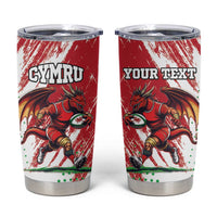 Custom Wales Rugby Tumbler Cup Welsh Dragon Mascot - Wonder Print Shop