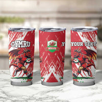 Custom Wales Rugby Tumbler Cup Welsh Dragon Mascot - Wonder Print Shop