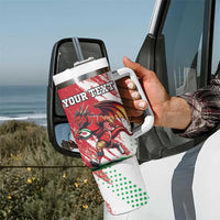 Custom Wales Rugby Tumbler With Handle Welsh Dragon Mascot - Wonder Print Shop