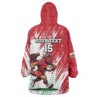 Wales Rugby Custom Wearable Blanket Hoodie Welsh Dragon Mascot - Wonder Print Shop