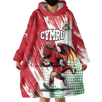 Wales Rugby Custom Wearable Blanket Hoodie Welsh Dragon Mascot - Wonder Print Shop