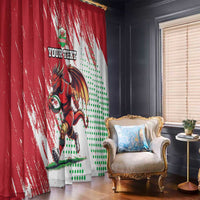 Wales Rugby Custom Window Curtain Welsh Dragon Mascot - Wonder Print Shop