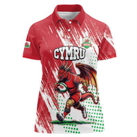 Wales Rugby Custom Women Polo Shirt Welsh Dragon Mascot - Wonder Print Shop
