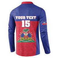Custom Haiti Football Button Sweatshirt Les Grenadiers 2026 Back to the World Cup - Wonder Print Shop