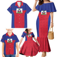 Custom Haiti Football Family Matching Mermaid Dress and Hawaiian Shirt Les Grenadiers 2026 Back to the World Cup - Wonder Print Shop