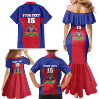 Custom Haiti Football Family Matching Mermaid Dress and Hawaiian Shirt Les Grenadiers 2026 Back to the World Cup - Wonder Print Shop