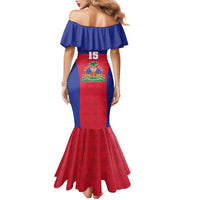 Custom Haiti Football Family Matching Mermaid Dress and Hawaiian Shirt Les Grenadiers 2026 Back to the World Cup - Wonder Print Shop