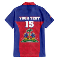 Custom Haiti Football Family Matching Off The Shoulder Long Sleeve Dress and Hawaiian Shirt Les Grenadiers 2026 Back to the World Cup - Wonder Print Shop