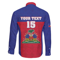 Custom Haiti Football Family Matching Off The Shoulder Long Sleeve Dress and Hawaiian Shirt Les Grenadiers 2026 Back to the World Cup - Wonder Print Shop