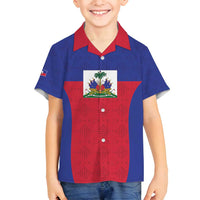 Custom Haiti Football Family Matching Off Shoulder Short Dress and Hawaiian Shirt Les Grenadiers 2026 Back to the World Cup - Wonder Print Shop