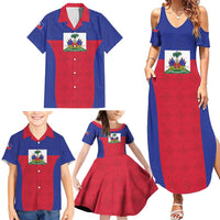 Custom Haiti Football Family Matching Summer Maxi Dress and Hawaiian Shirt Les Grenadiers 2026 Back to the World Cup - Wonder Print Shop
