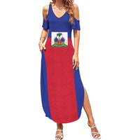Custom Haiti Football Family Matching Summer Maxi Dress and Hawaiian Shirt Les Grenadiers 2026 Back to the World Cup - Wonder Print Shop