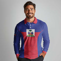 Custom Haiti Football Long Sleeve Polo Shirt Les Grenadiers 2026 Back to the World Cup - Wonder Print Shop