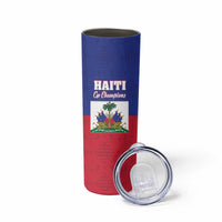 Custom Haiti Football Skinny Tumbler Les Grenadiers 2026 Back to the World Cup - Wonder Print Shop