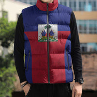 Custom Haiti Football Sleeveless Puffer Jacket Les Grenadiers 2026 Back to the World Cup - Wonder Print Shop