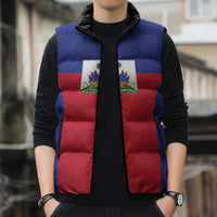 Custom Haiti Football Sleeveless Puffer Jacket Les Grenadiers 2026 Back to the World Cup - Wonder Print Shop
