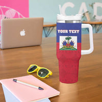 Custom Haiti Football Tumbler With Handle Les Grenadiers 2026 Back to the World Cup - Wonder Print Shop