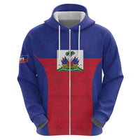 Custom Haiti Football Zip Hoodie Les Grenadiers 2026 Back to the World Cup - Wonder Print Shop
