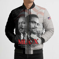 Martin Luther King And Malcolm X Bomber Puffer Jacket Two Minds One Movement - Wonder Print Shop