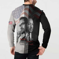 Martin Luther King And Malcolm X Button Sweatshirt Two Minds One Movement - Wonder Print Shop