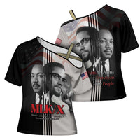 Martin Luther King And Malcolm X Cross Shoulder Shirt Two Minds One Movement - Wonder Print Shop