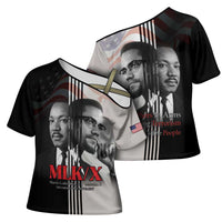 Martin Luther King And Malcolm X Cross Shoulder Shirt Two Minds One Movement - Wonder Print Shop