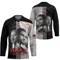Martin Luther King And Malcolm X Hockey Jersey Two Minds One Movement - Wonder Print Shop